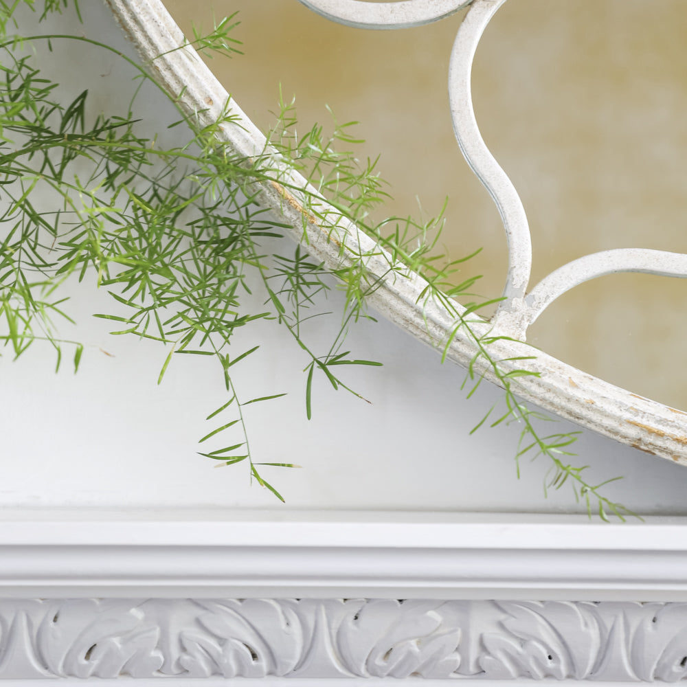 Round Mirror - Decorarive Antique White