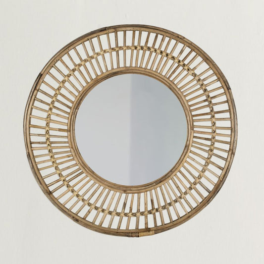 Round Mirror - Cane