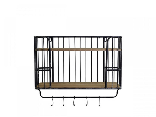Antique Black Old Shelf with hooks