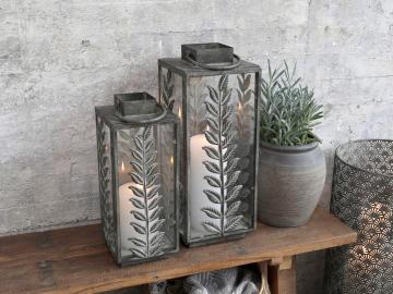 Antique Zinc - Lanterns with leaf decor