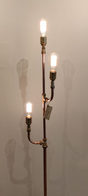 Vintage Copper Pipe Floor Lamp
