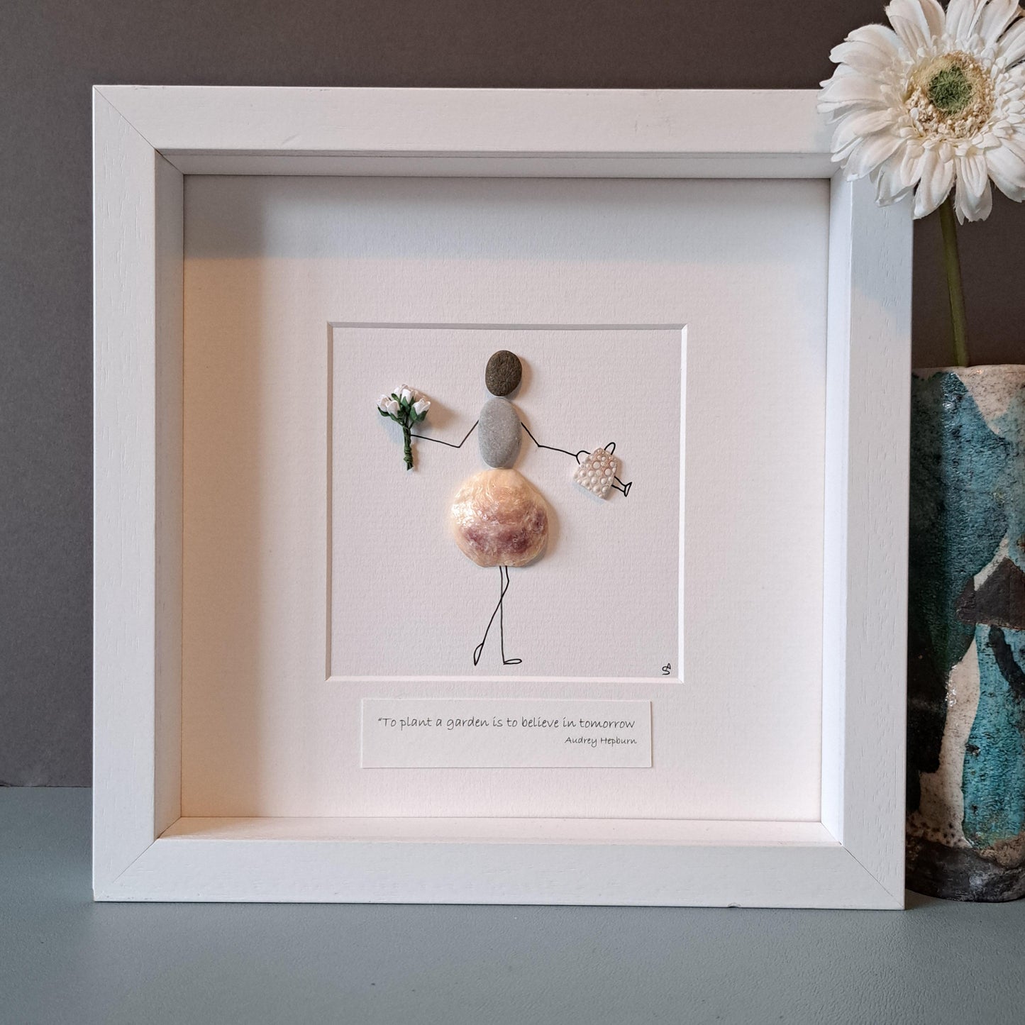 Catch My Drift - Pebble Art - Girl with watering can