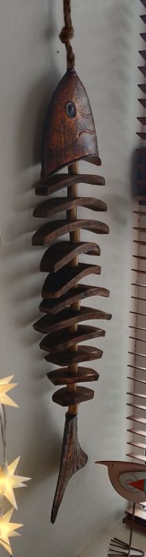 Antique Bronze Wooden Fish