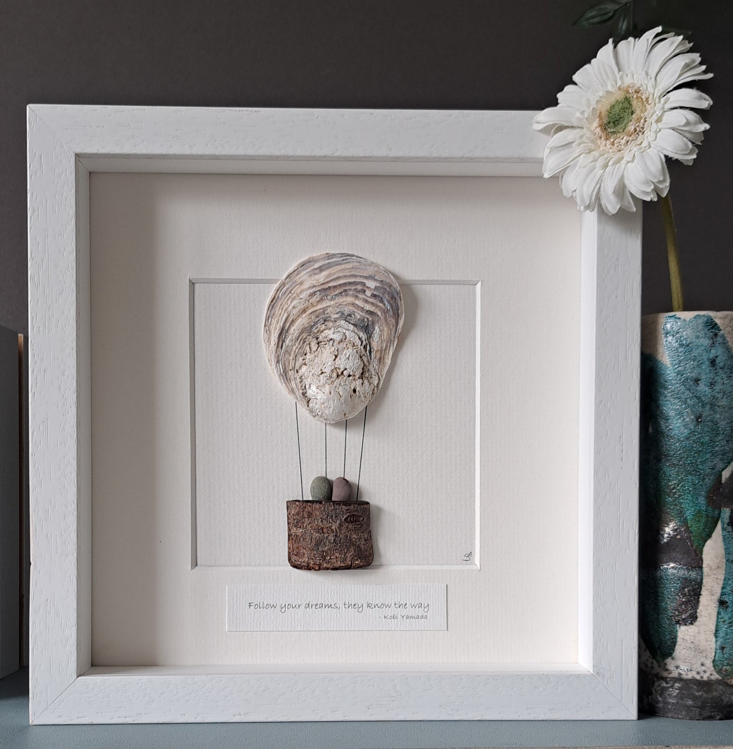 Catch My Drift - Pebble Art - Hot air balloon