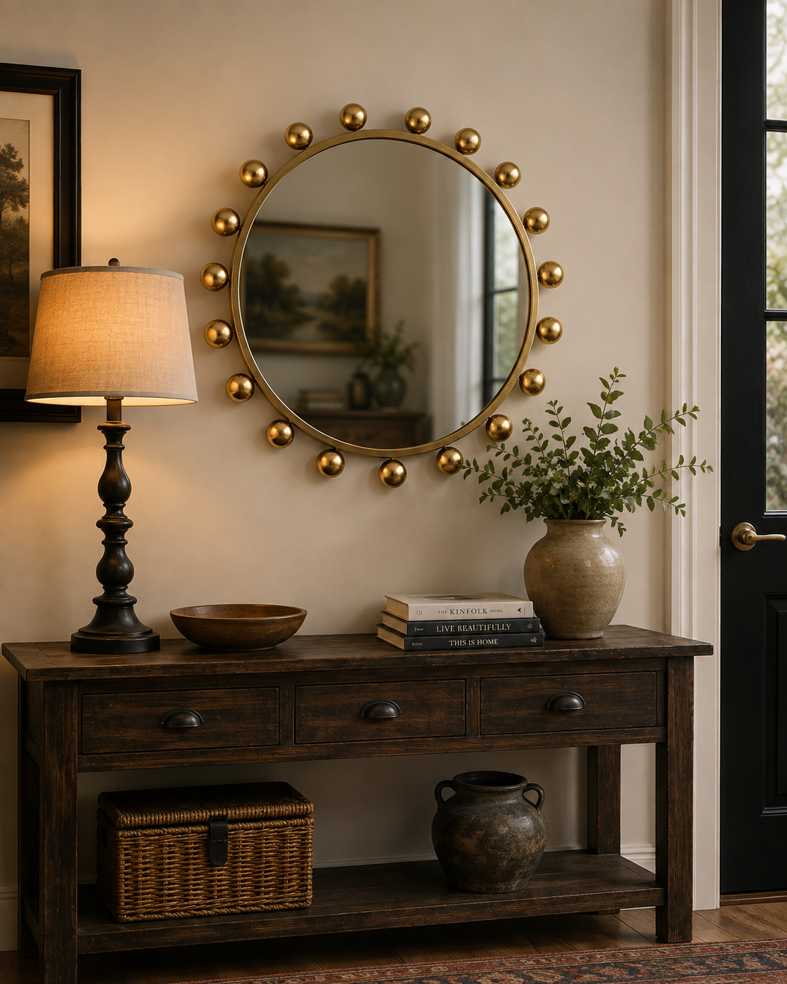 Mirror - Round with Bobbles