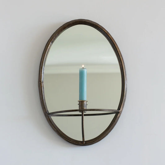 Small Oval Mirror with candle holder