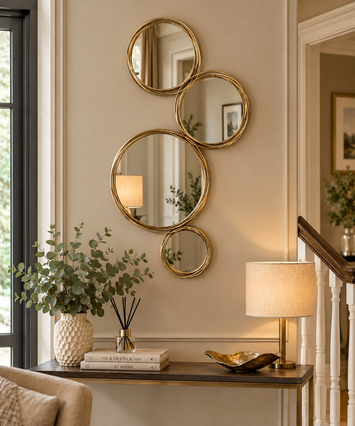 Long Mirror - Gold Hoops