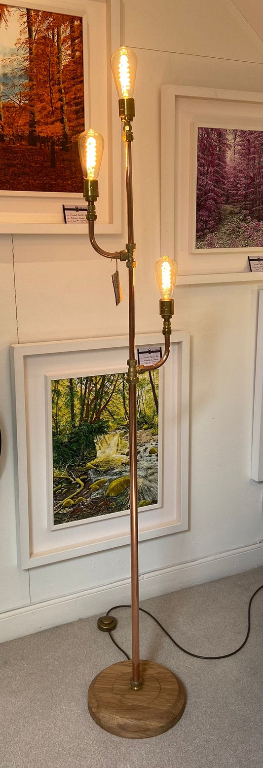 Vintage Copper Pipe Floor Lamp