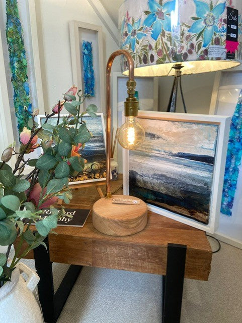 Vintage Copper Pipe Table  Lamp