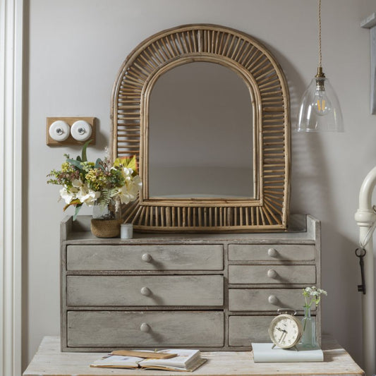 Oval Mirror - Cane