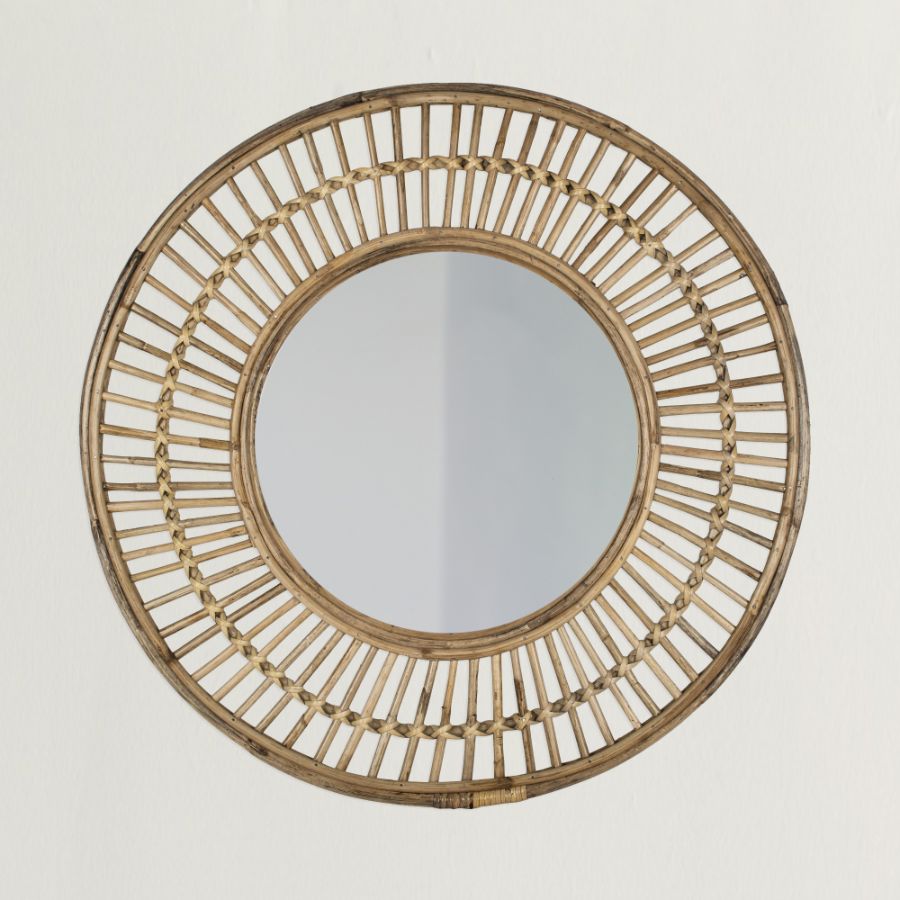 Round Mirror - Cane