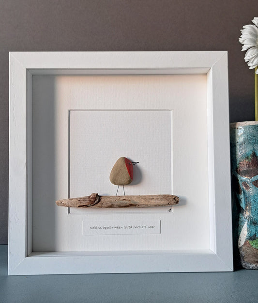 Catch My Drift - Pebble Art - Red Robin