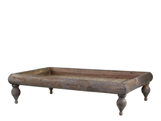 Wooden Tray on feet - large