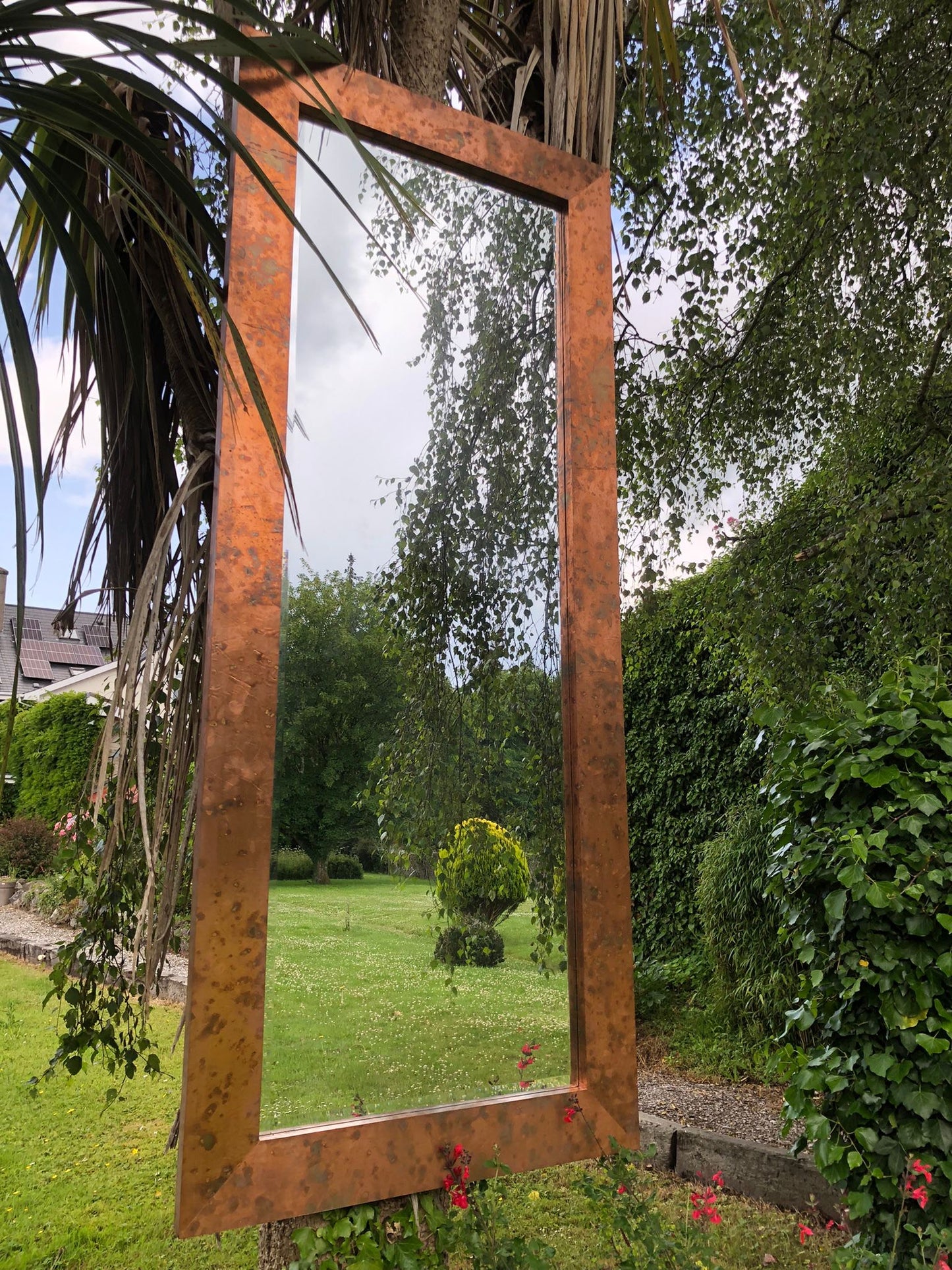 Large Rectangular Wall Mirror - Copper Frame