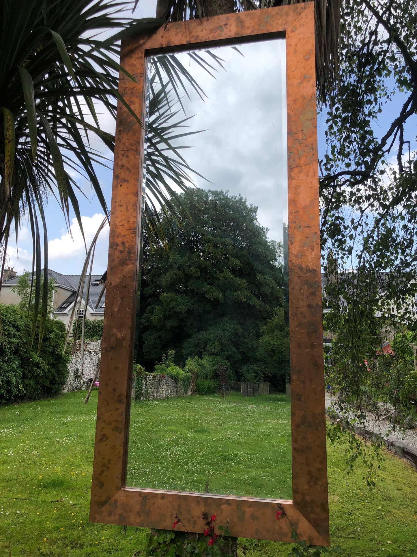 Large Rectangular Wall Mirror - Copper Frame