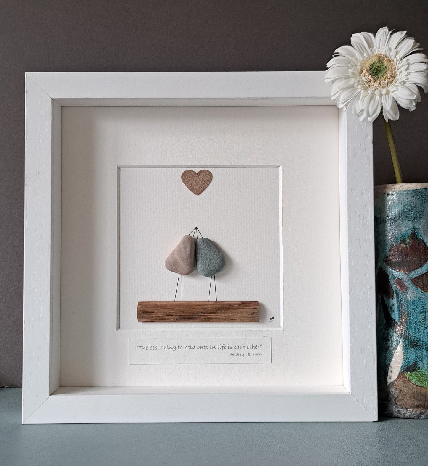 Catch My Drift - Pebble Art - Love Birds