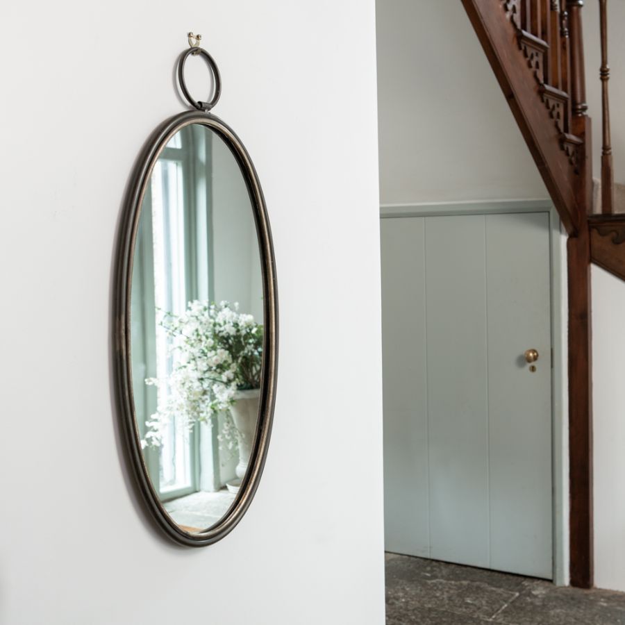 Oval  Mirror - Antique Brass