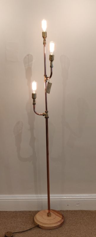 Vintage Copper Pipe Floor Lamp