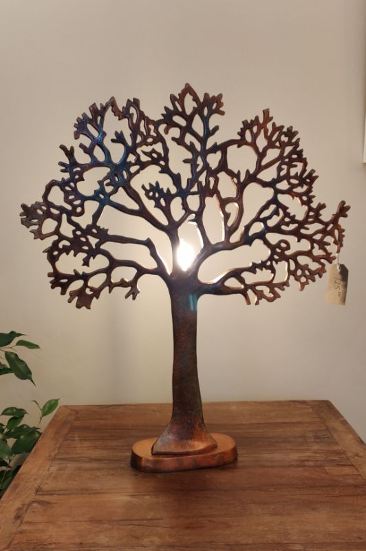 Tree Of Life - Oxidized Copper Table Lamp